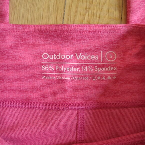 Outdoor Voices 7/8 Warmup Leggings Size S Pink Flamingo Yoga Athletic Gym Tights - Picture 4 of 5
